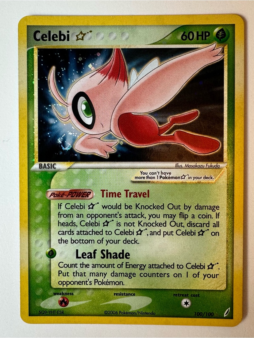 Celebi Gold Star Holo-English Crystal Guardians 100/100 Pokémon TCG